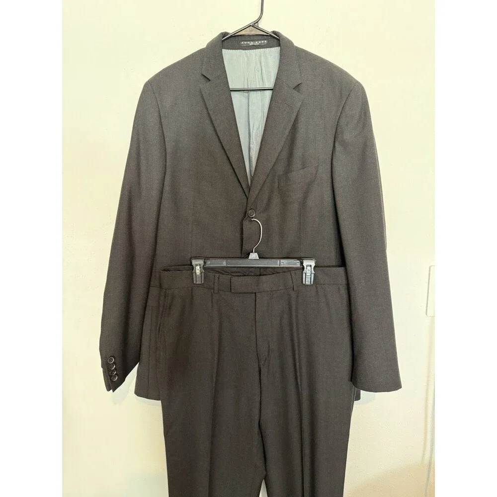 Hugo Boss Rossellini Movie Mens Suit Two Piece 44L  Gray Mens Three Button Wool